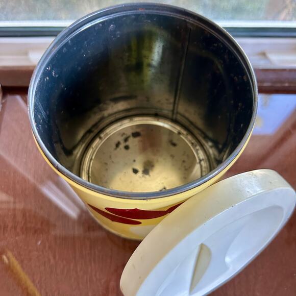 Vintage Procter & Gamble Atomic Fruit Print Canister Tin with Lid, 60s/70s - Picture 7 of 12